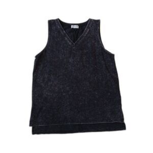 Zenana Plus Size Charcoal Mineral Acid Wash Sleeveless V-Neck Tank Women's 1X